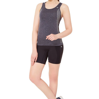 Half Sleeve Criss-cross Back Sports Cami - Black