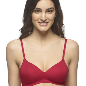 Carefree Casuals Padded Non-Wired T-Shirt Bra - Crimson