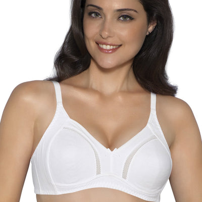 Perfect Poise Non-Padded, Non-Wired Cotton Bra - White