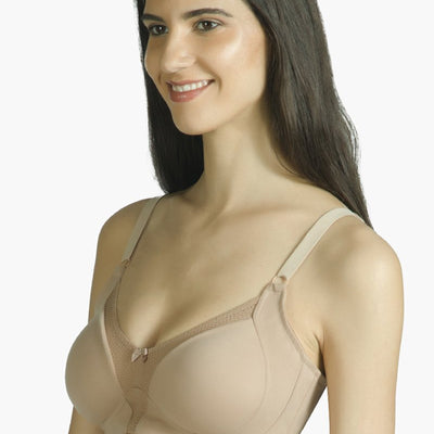 Minimiser Non-Padded Non-Wired Bra - Sandalwood