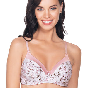 Satin Edge Padded Non-wired T-shirt Bra - Dawn Pink Pr