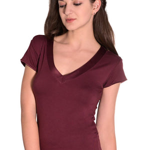 Satin Edge Pyjama top - Burgundy