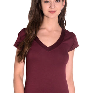 Satin Edge Pyjama top - Burgundy