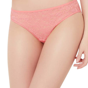 Floral Romance Lace Bikini Panty - Sesame-Salmon Rose