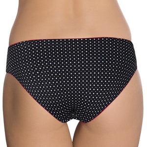 Black White Delicate Dots Bikini Panty - Black-White Dots