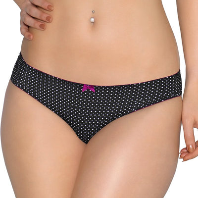 Black White Delicate Dots Bikini Panty - Black-White Dots