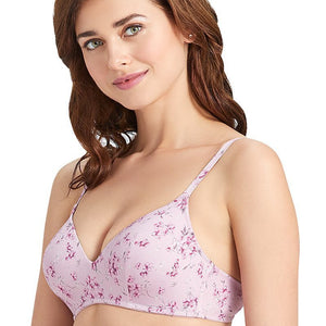 Sculpt Padded Wired Delicate Prints Full-Cover Bra - Mauve Shadows