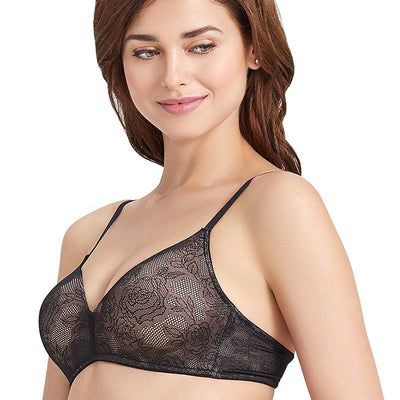 Sculpt Padded Wired Invisilace Full-Cover Bra - Black-Sandalwood