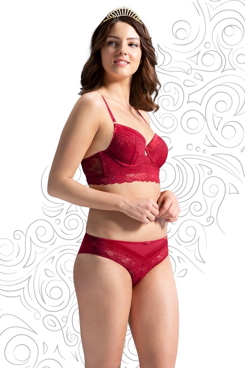 Eternal Padded Wired Romance Longline Bra - Tango Red