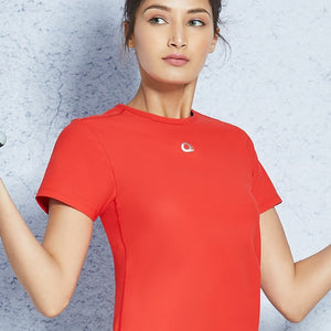 Smooth and Seamless Fitness T-shirt - Molten Lava