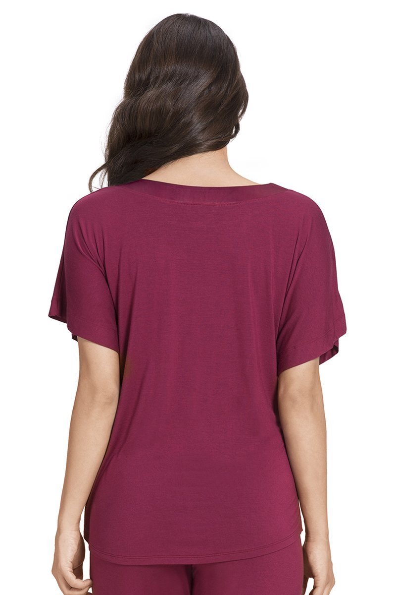 Satin Edge Pyjama Top - Rhododendron