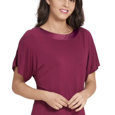 Satin Edge Pyjama Top - Rhododendron
