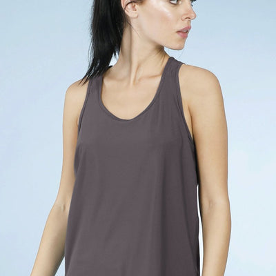 Smooth And Seamless Fitness Racerback Tank Top - Lava Stone