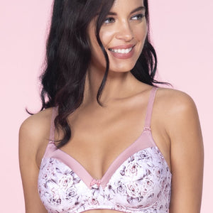 Satin Edge Padded Non-wired T-shirt Bra - Dawn Pink Pr