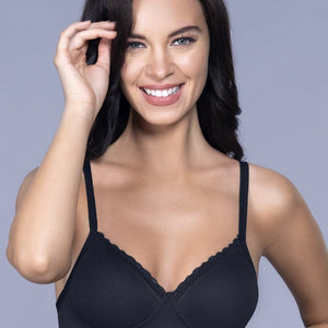 Cotton Casuals Padded Non-Wired T-Shirt Bra - Black