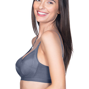 All Day Everyday Non-Padded Non-Wired Bra - Steel Grey