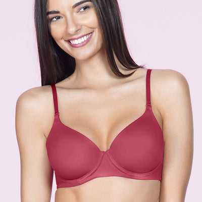 Smooth Moves Padded Wired Ultimate T-Shirt Bra - Festive Red