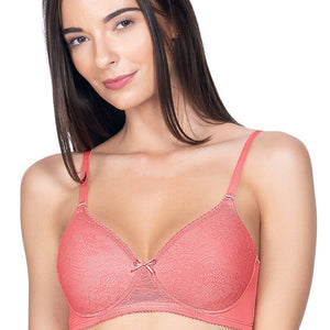 Lace Essentials Padded Non-Wired Bra - D Rose - R Tan