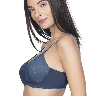 Lace Essentials Padded Non-Wired Bra - Insignia Blue