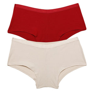Low Rise Solid Boyshorts (Pack of 2)
