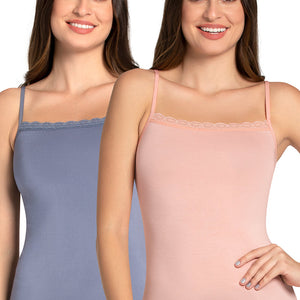 Modal Lace Camisole (Pack of 2) - Temp_Imp Pink
