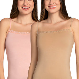 Modal Lace Camisole (Pack of 2) - Hazel._Imp Pink