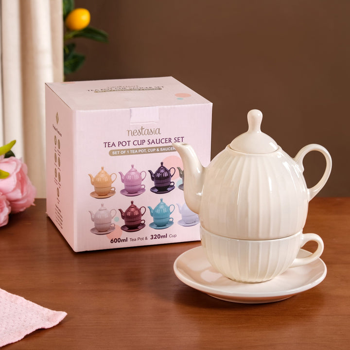 Ambrosia Tea Set With 1 Cup And Saucer Cream