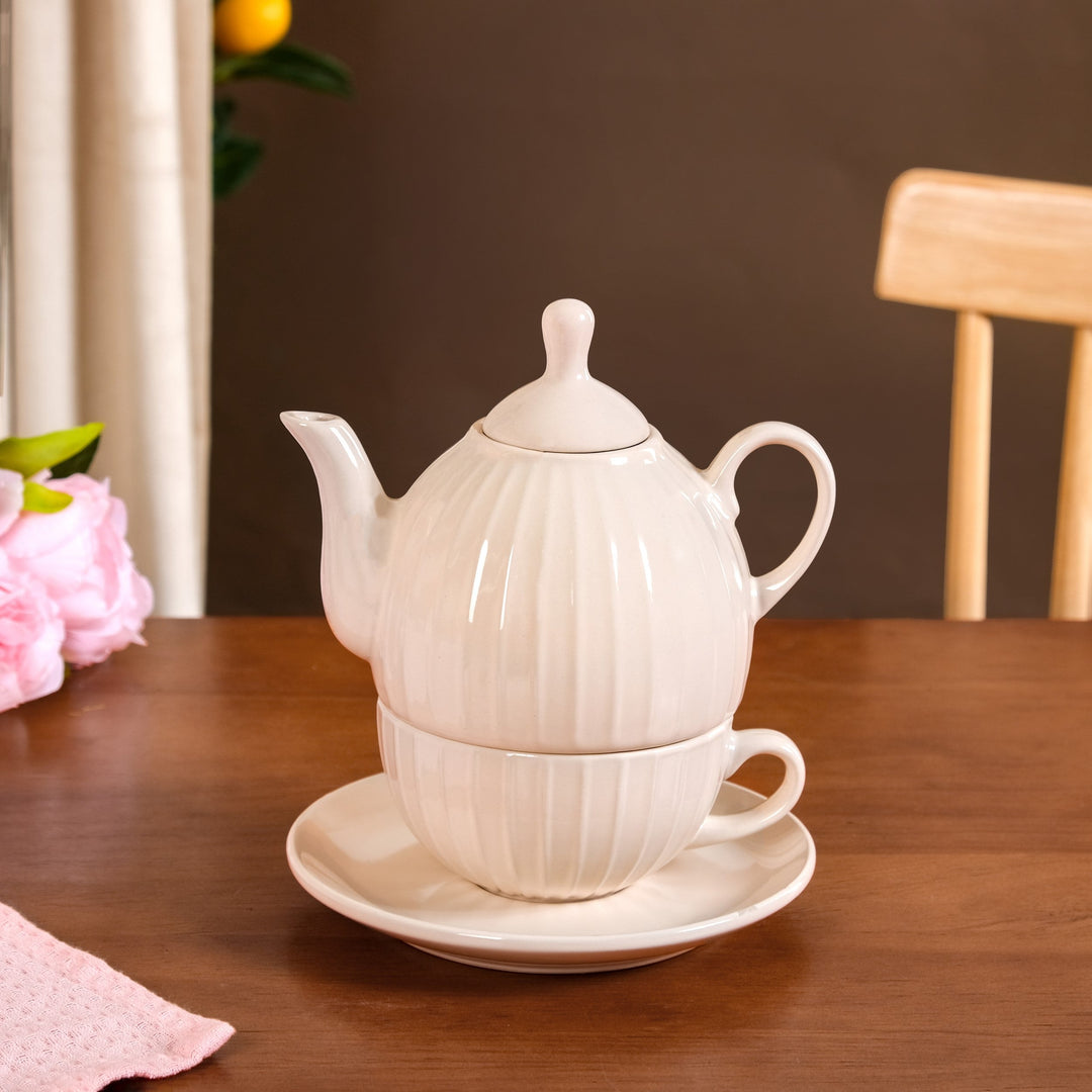 Ambrosia Tea Set With 1 Cup And Saucer Cream