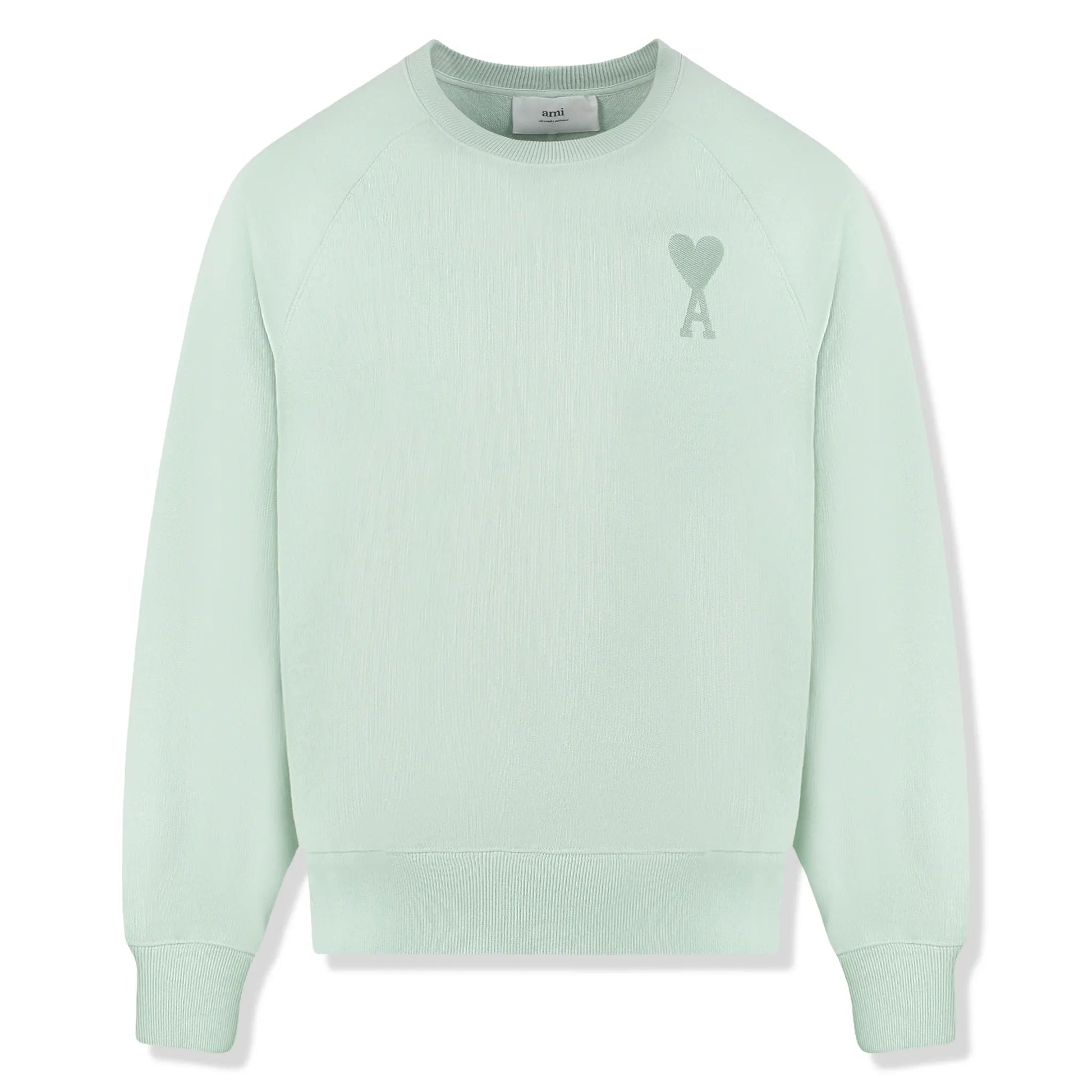 Ami Paris Ami De Coeur Tonal Aqua Green Sweatshirt