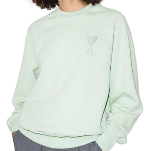 Ami Paris Ami De Coeur Tonal Aqua Green Sweatshirt