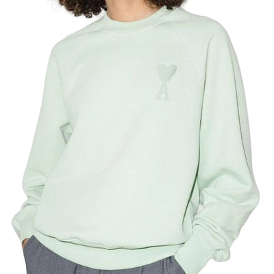 Ami Paris Ami De Coeur Tonal Aqua Green Sweatshirt