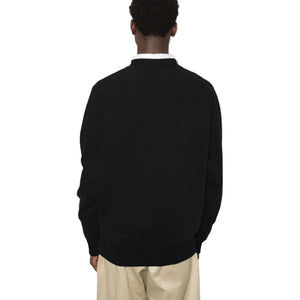 Ami Paris Ami De Coeur Tonal Boxy Fit Black Sweatshirt