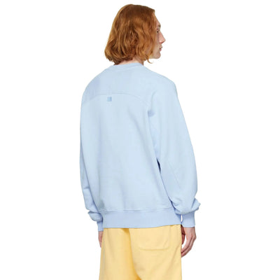 Ami Paris Ami De Coeur Tonal Boxy Fit Sky Blue Sweatshirt