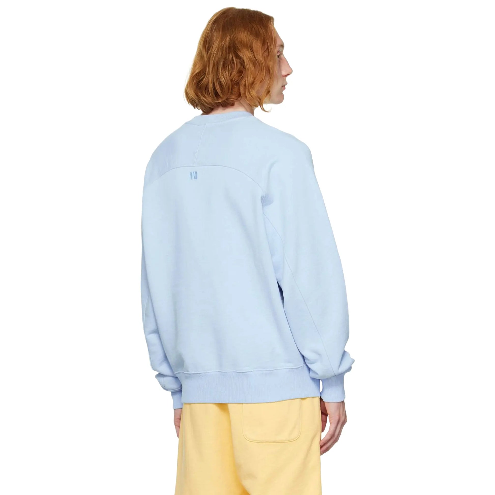 Ami Paris Ami De Coeur Tonal Boxy Fit Sky Blue Sweatshirt