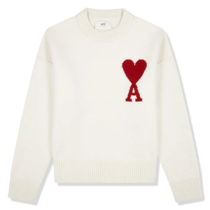 Ami Paris Ami De Coeur Tone On Tone Pale Pink Sweatshirt