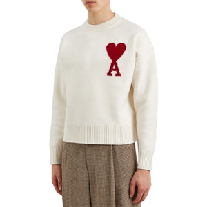 Ami Paris Ami De Coeur Tone On Tone Pale Pink Sweatshirt