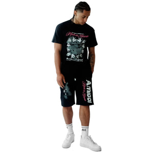 Amicci Angeli Graphic Black Shorts