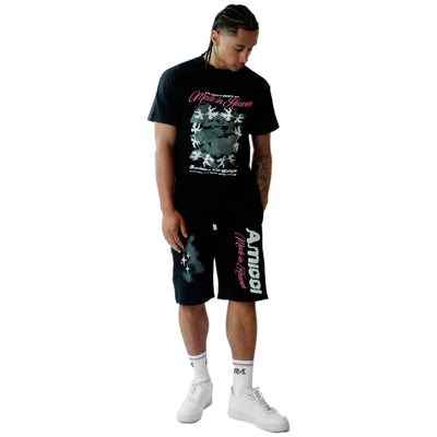 Amicci Angeli Graphic Black Shorts