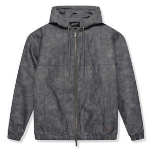 Amicci Rafel Leder Hooded Washed Black Jacket