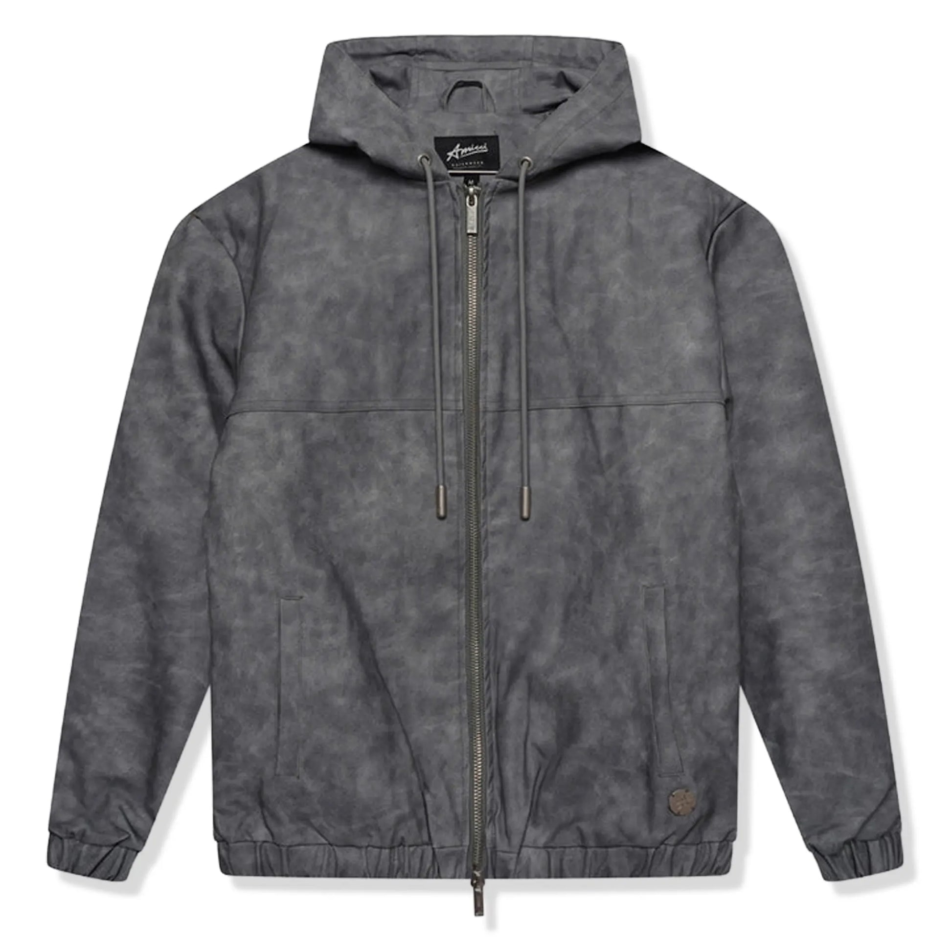 Amicci Rafel Leder Hooded Washed Black Jacket