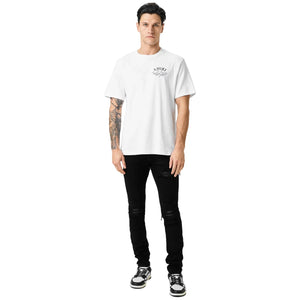 Amiri MX1 Black Leather Patch Jeans