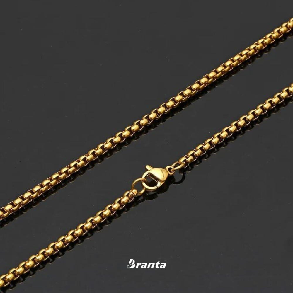 Gold Filled Box Chain Necklace For Men (21 Inch)