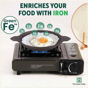 CASTrong Cast Iron Appam Pan/Appachetty, Pre-seasoned, Nonstick, 100% Pure, Toxin-free, Induction, 22cm