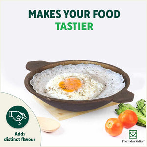 CASTrong Super Smooth Cast Iron Appam Pan/Appachetty, Pre-seasoned, Nonstick, 100% Pure, Toxin-free, 22cm, 1.9kg