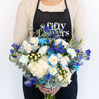 Aqua Blue Bouquet Bar Flower Kit