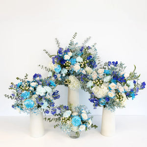 Aqua Blue Flower Centerpiece