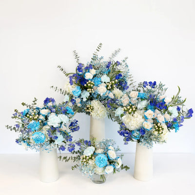 Aqua Blue Flower Centerpiece