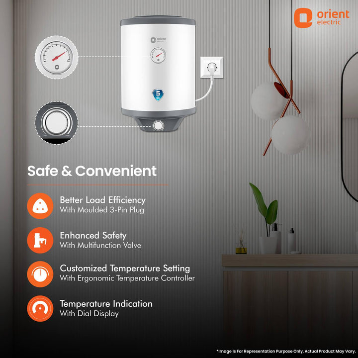 Aquanaut Water Heater (Geyser) | 5-Star Rated | Free Installation | Temperature Indicator | High-Rise Compatible