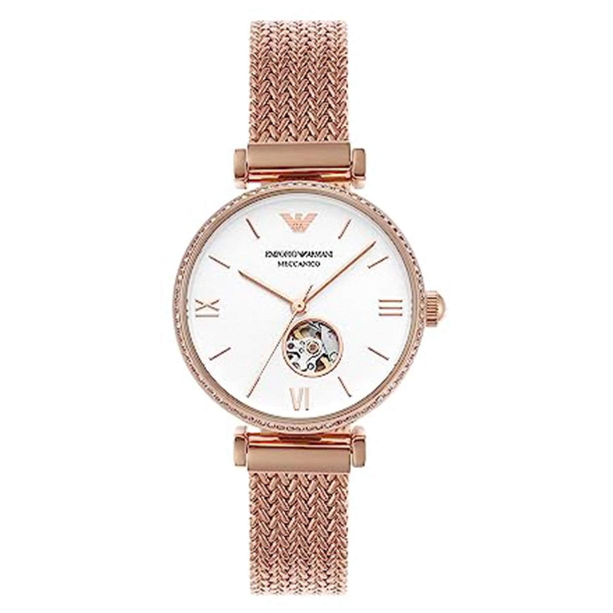 Emporio Armani Meccanico White Dial Women 34mm