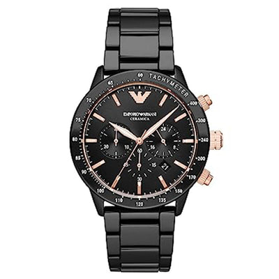 Emporio Armani Ceramica Black Dial Men 43mm